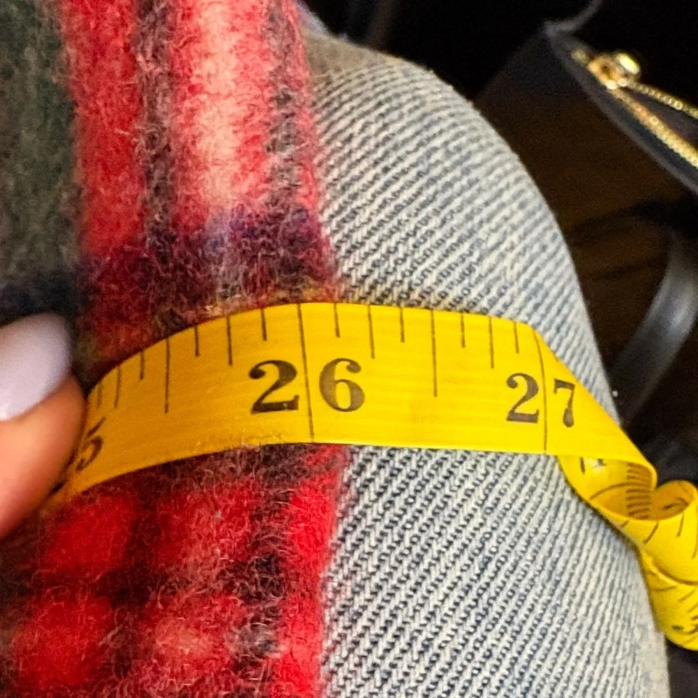Vintage Plaid Red White Green Yellow Blue Wool Scarf